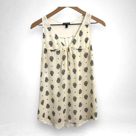 Express Sleeveless Fleur De Lis Top, Womens Size Medium - Picture 1 of 8